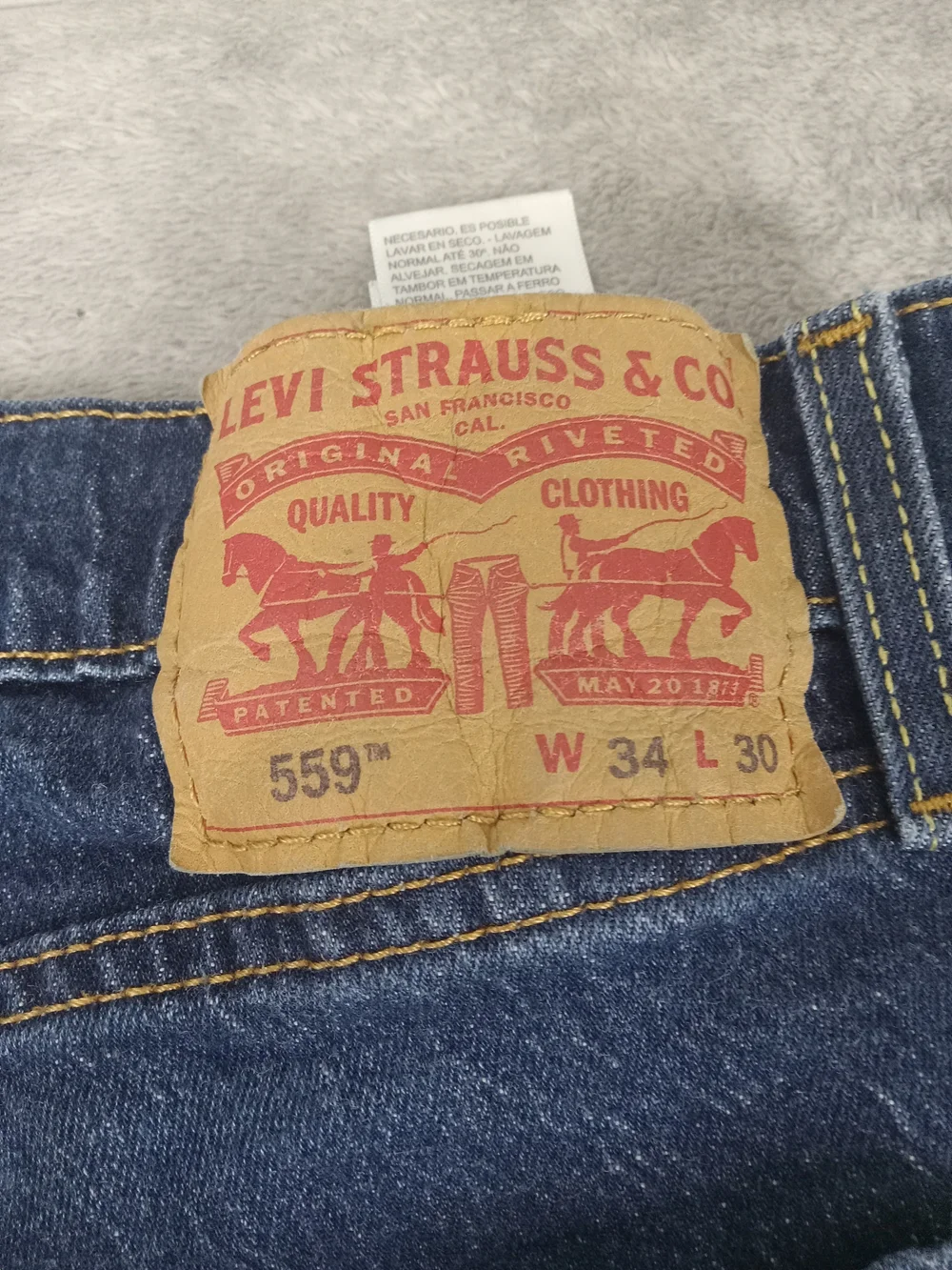 Levi's Men's 559 Relaxed Straight Jeans - Dark Blue Size 34x30